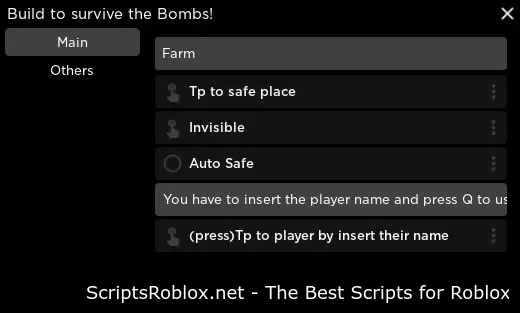 Build to survive the Bombs! script – Tp to safe place