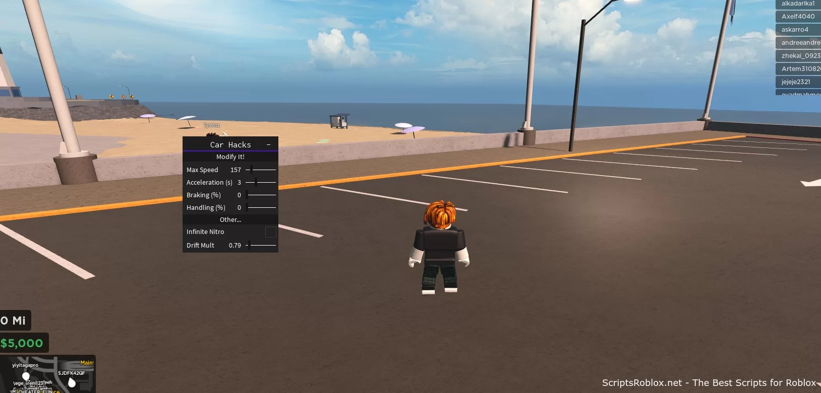 Driving Simulator Script: Max Speed, Infinite Nitro