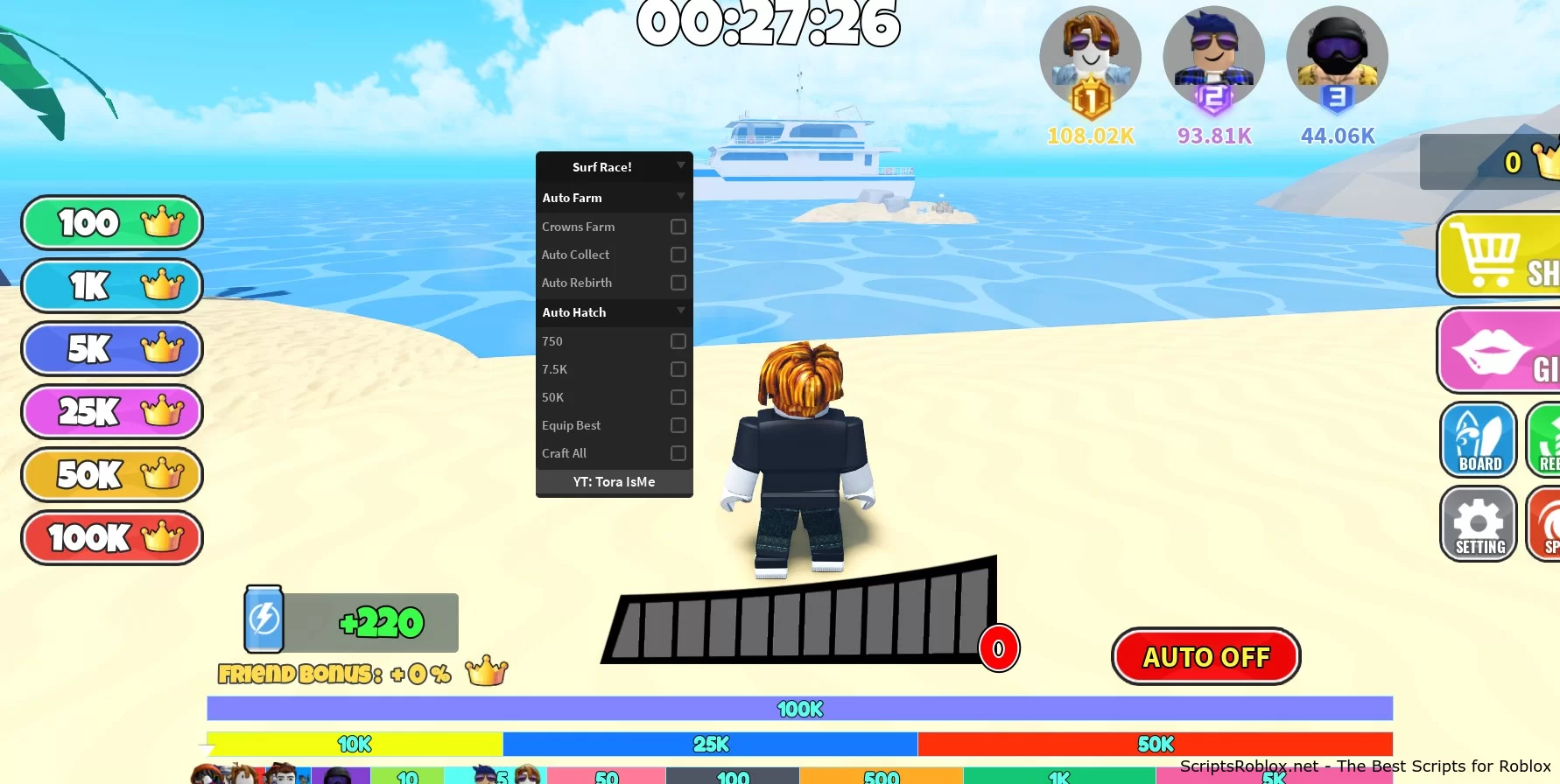 Surf Race Script: Auto Hatch, Auto Farm