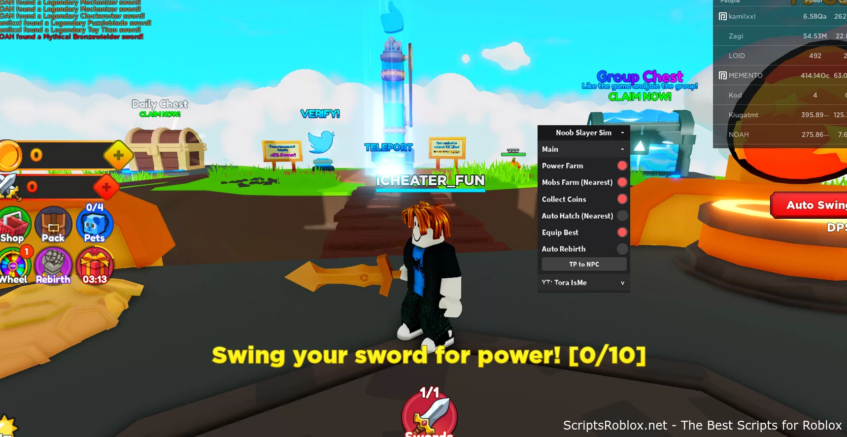 Noob Slayer Simulator Script: Power Farm, Collect Coins