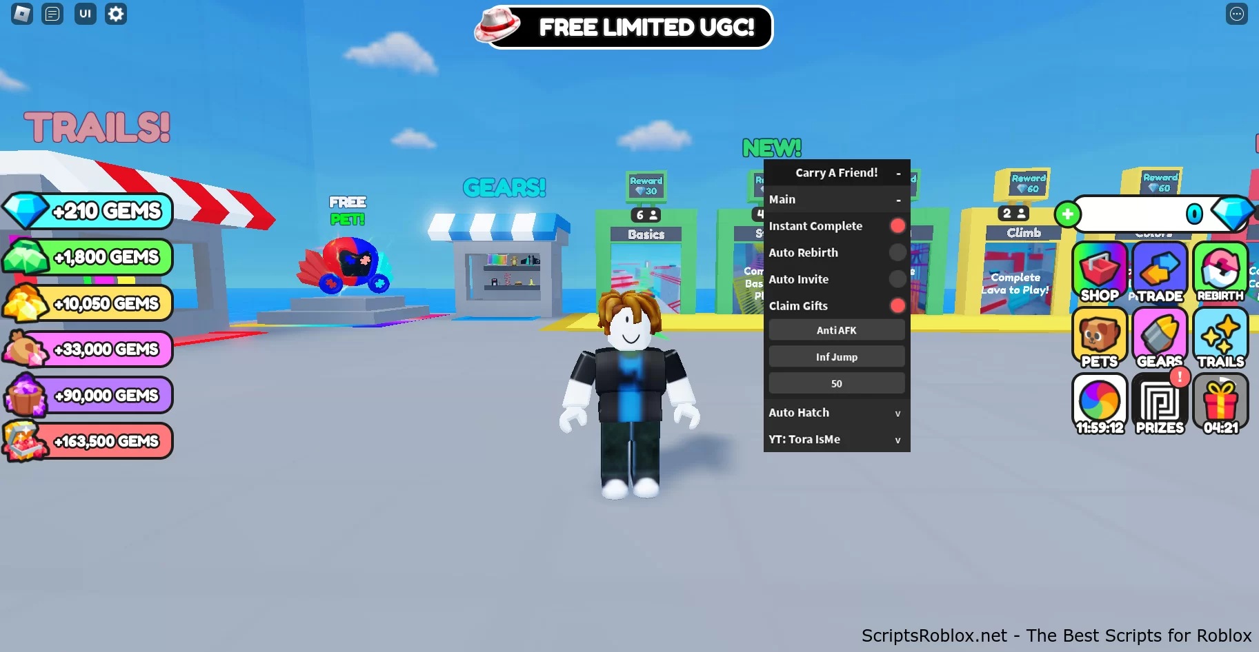 Carry A Friend Script: Auto Rebirth, Instant Wins & More