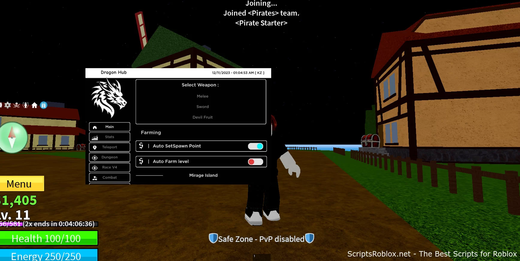 Blox Fruits Script Dragon Hub - Auto Farm, Auto Select Weapon