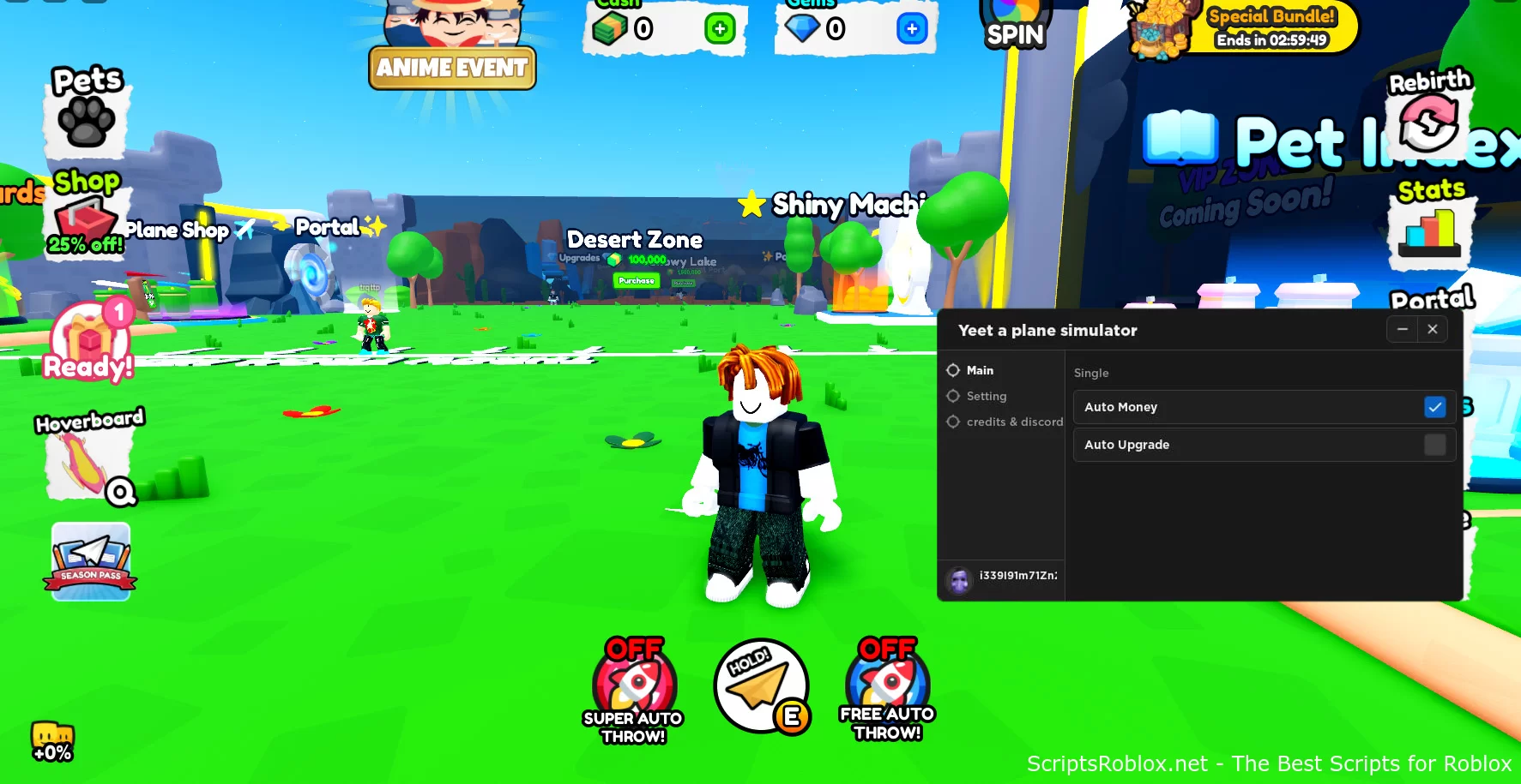 Yeet a Plane Simulator Script: Auto Upgrade, Auto Money