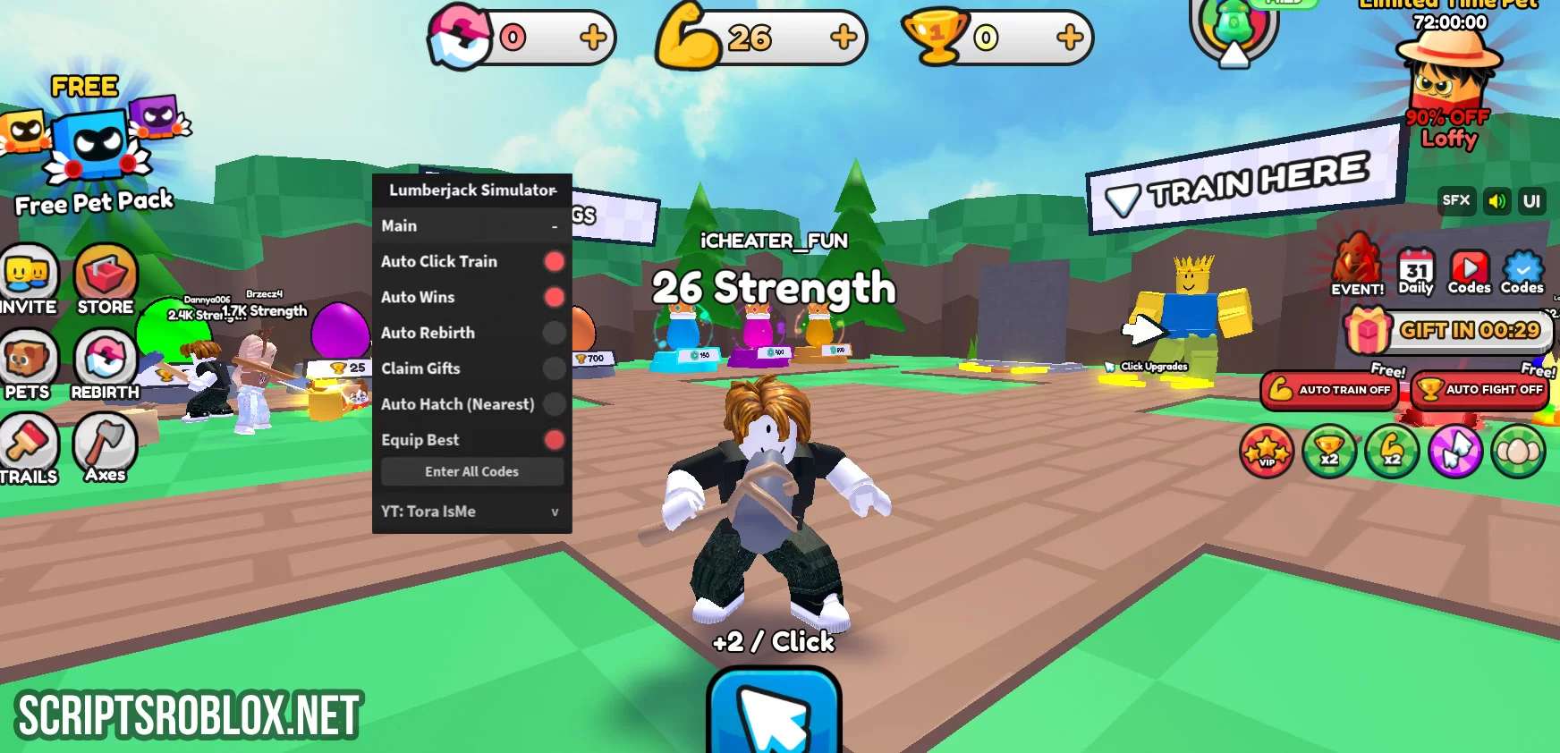 Lumberjack Simulator Script: Auto Wins, Auto Rebirth, Claim Gifts