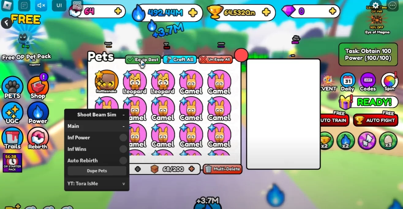 Shoot Beam Simulator Script: Infinite Power, Infinite Wins