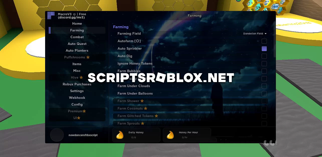 Bee Swarm Simulator Script (MacroV3) - Auto Farm GUI
