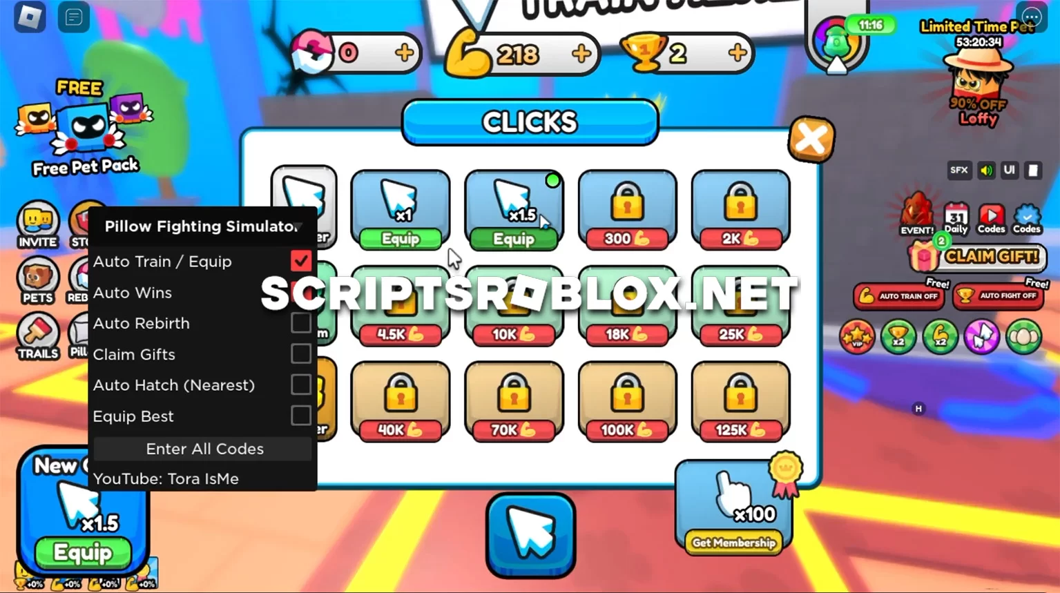 Pillow Fighting Simulator Script: Auto Wins, Auto Train & More