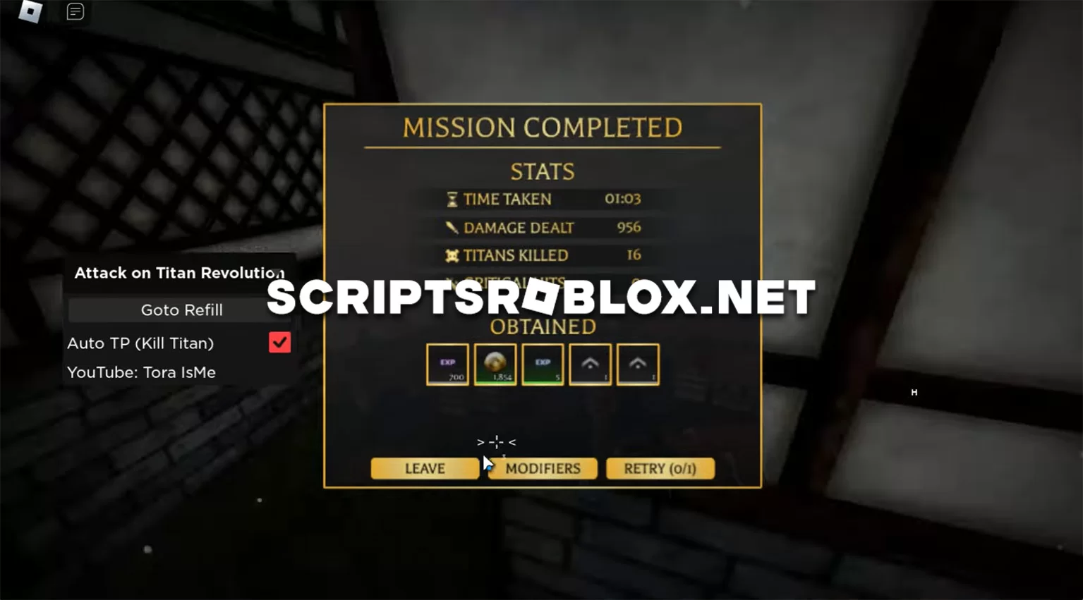 Attack on Titan Revolution Script: Auto TP (Kill Titan), Goto Refill