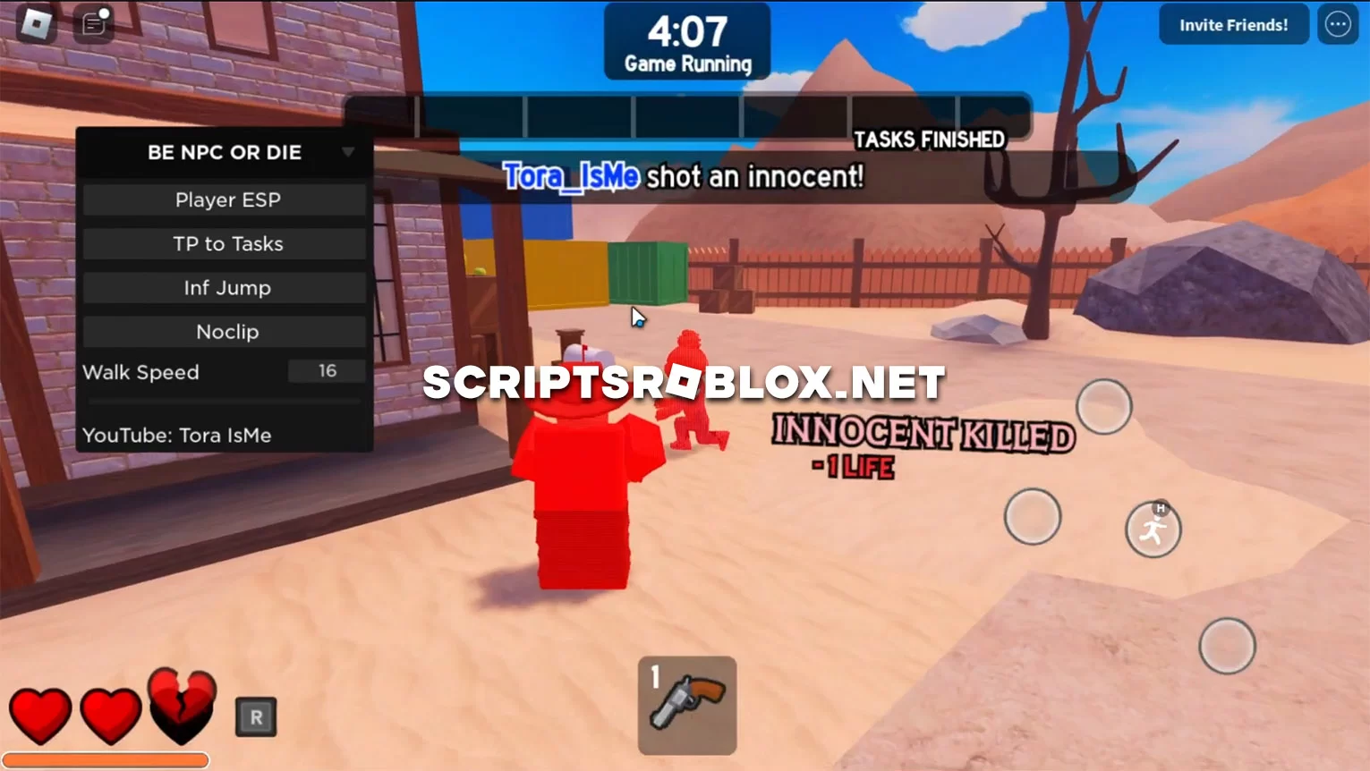 BE NPC OR DIE Script: Player Esp, Teleports to Tasks & More