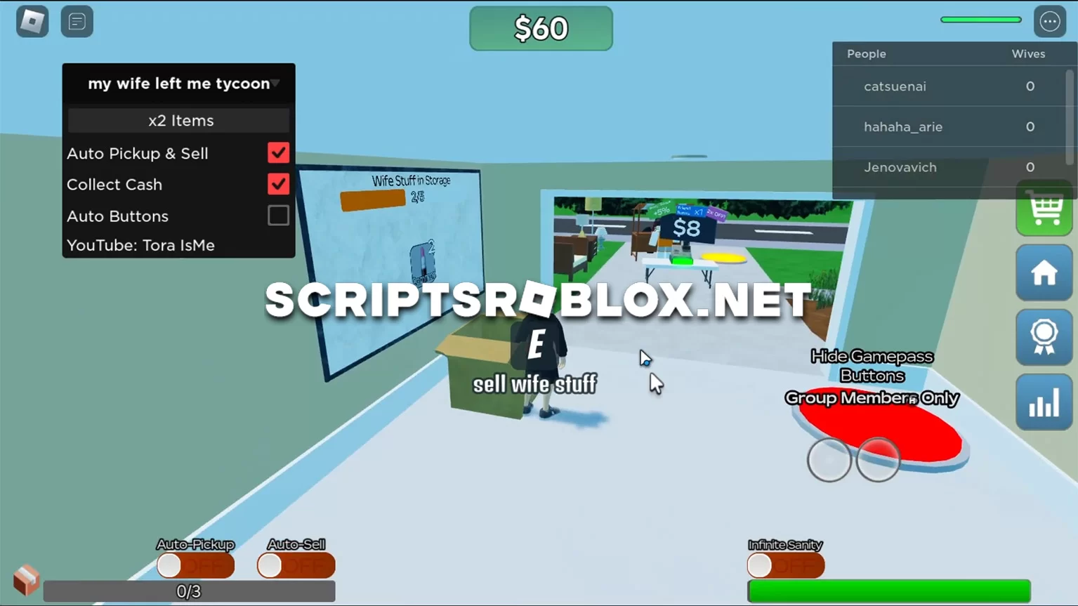 my wife left me tycoon Script: Auto Farm, Collect Cash & More