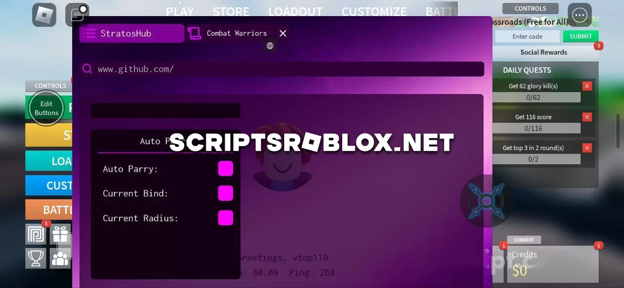 Combat Warriors Script: Auto Parry, Teleports, Fly
