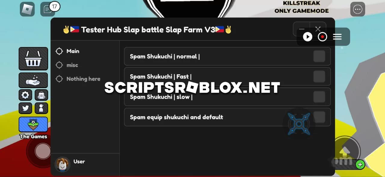 Slap Battle Mobile Script: Spam Shukuchi & More