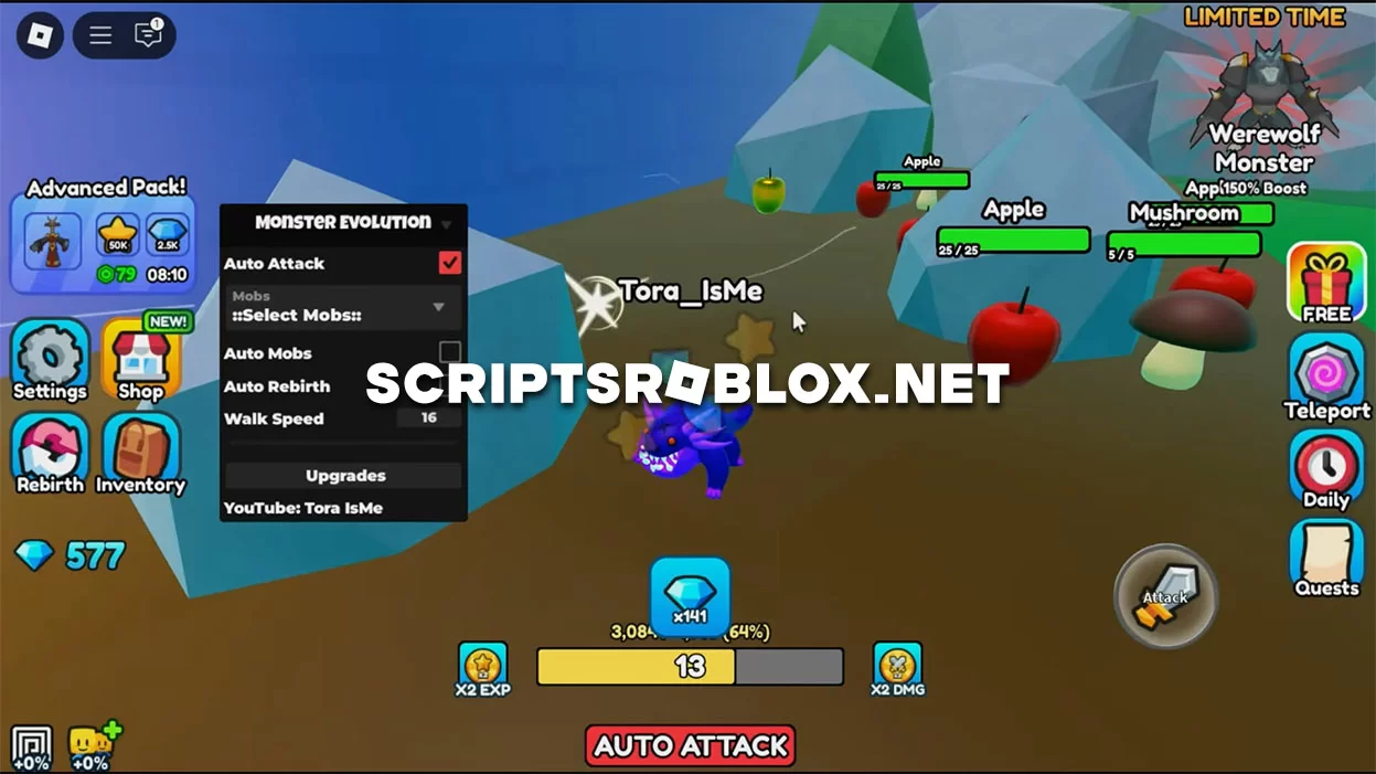 Monster Evolution Script: Auto Mobs, Auto Attack & More