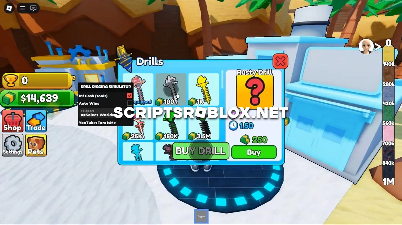 Drill Digging Simulator Script: Inifinite Money, Teleports & More