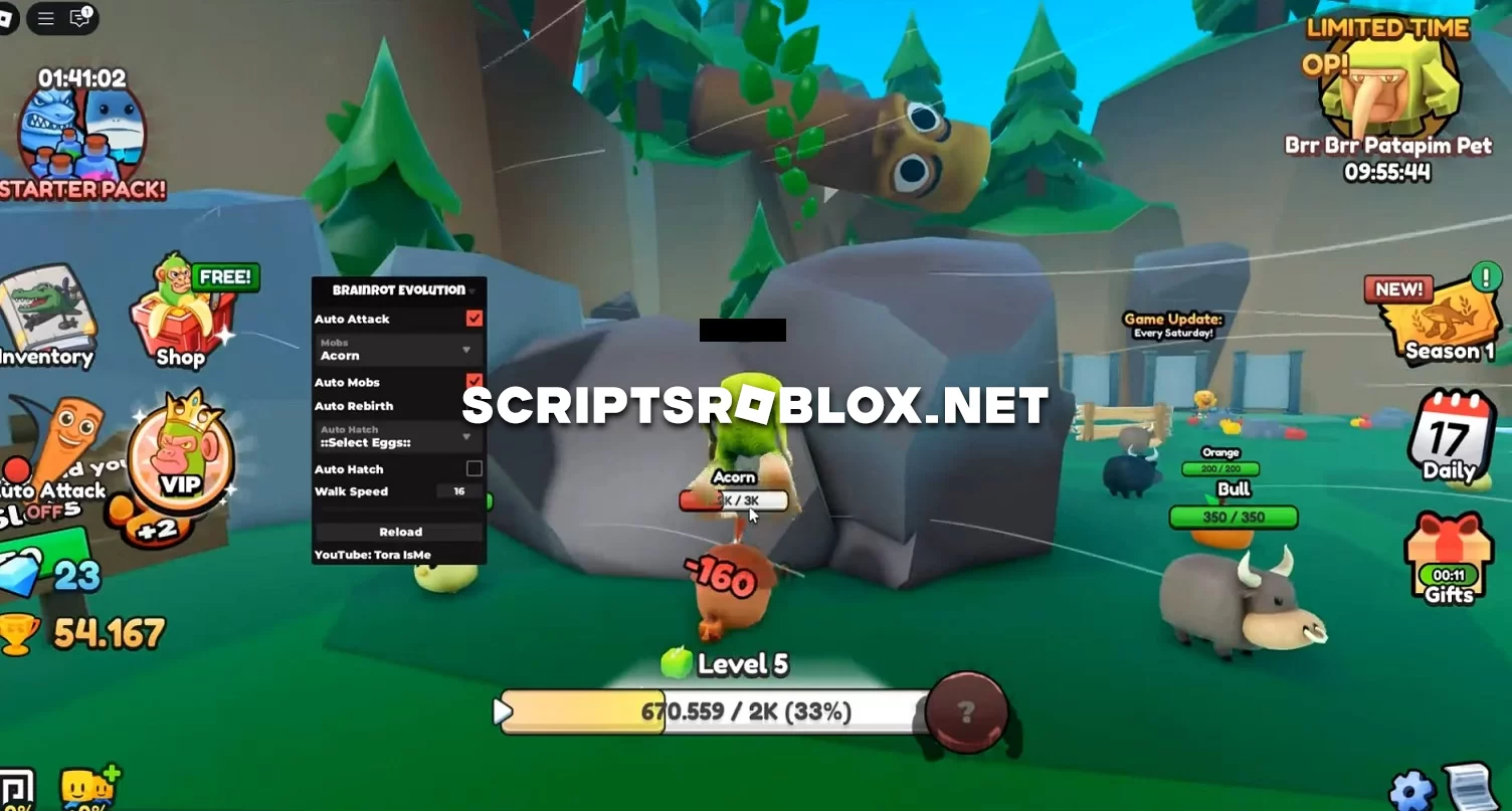 Brainrot Evolution Script: Auto Attack, Auto Mobs & More