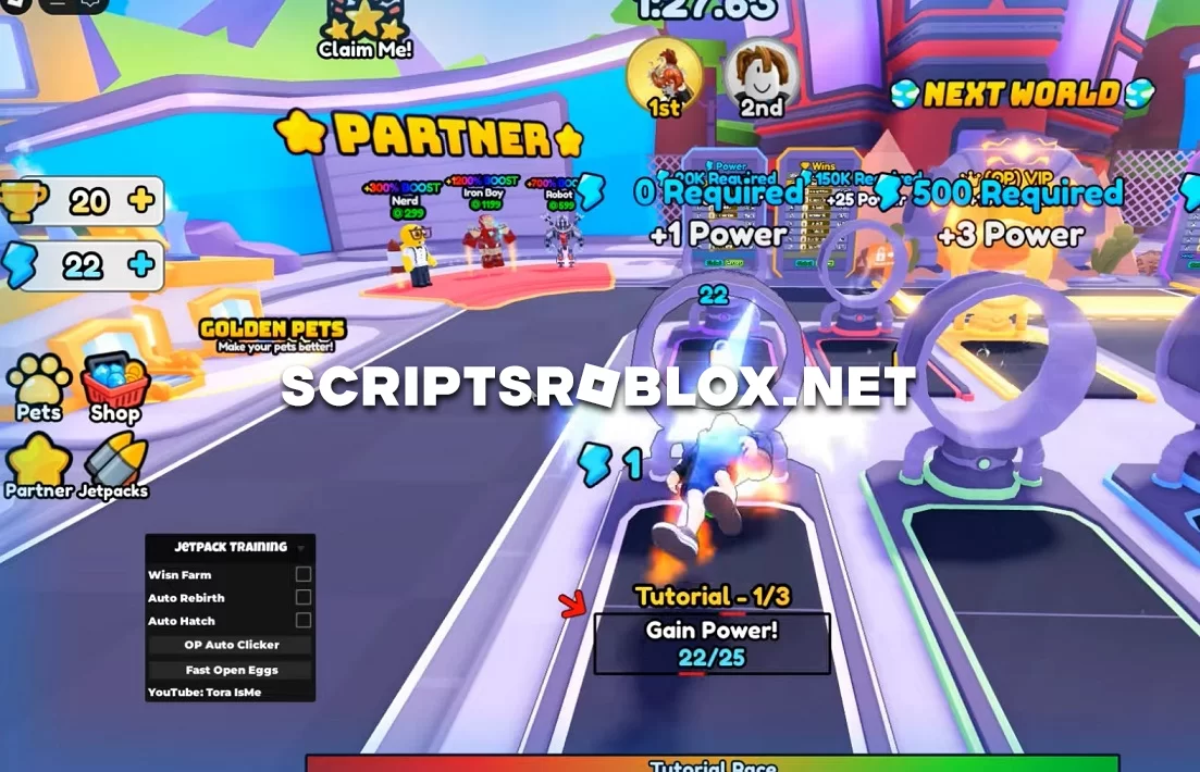 Jetpack Training Script: Wins Farm, Auto Rebirth & More (No Key)