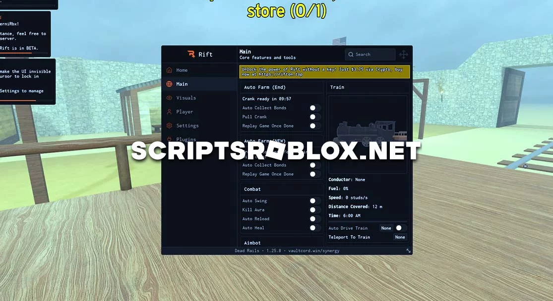 Dead Rails Script (Rift): Powerful Auto Farm GUI