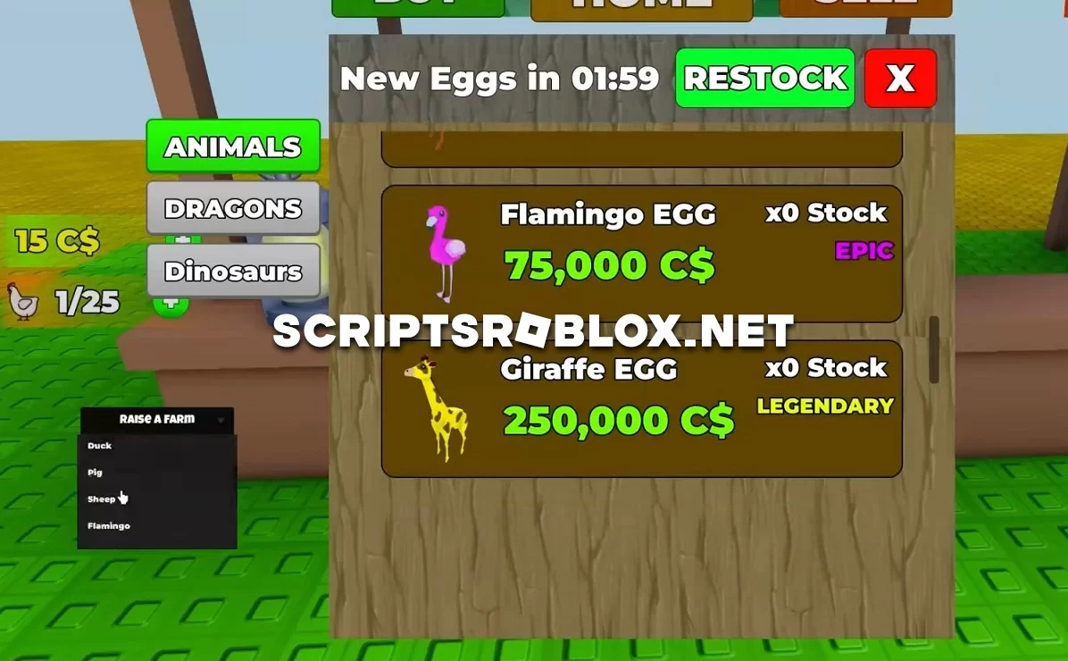 Raise a Farm Script: Give Eggs, Give Foods