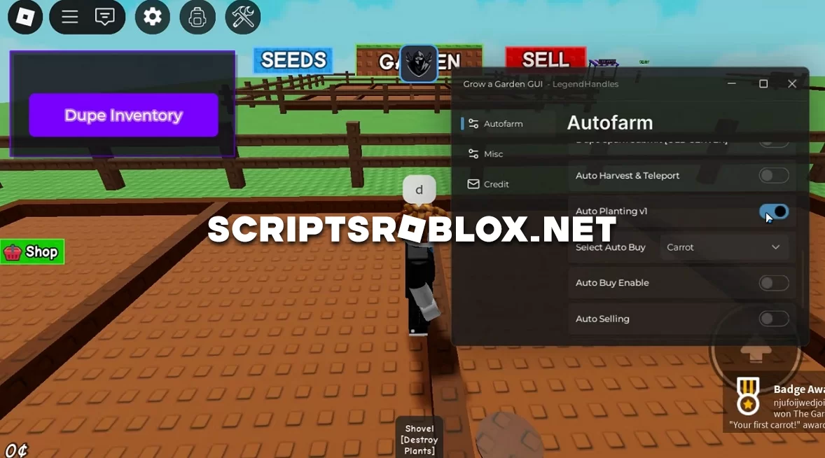 Grow a Garden Script GUI: Auto Farm, Dupe Inventory & More