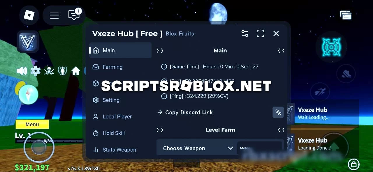 Blox Fruits Script (Vxeze Hub): Auto Farming GUI