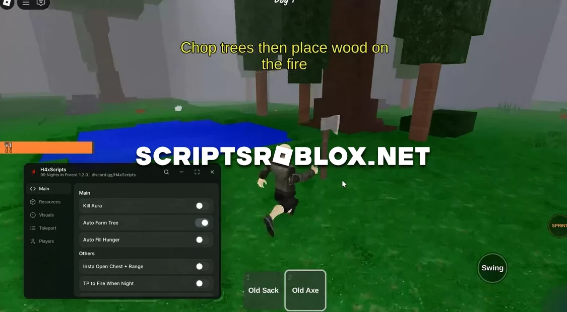 99 Nights in the Forest Script: Kill Aura, Auto Farm Tree, Teleports