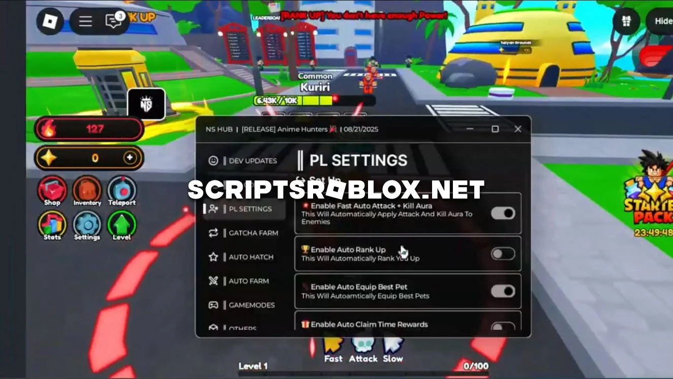 Anime Hunters Script - Auto Rank Up, Auto Farm & More Features