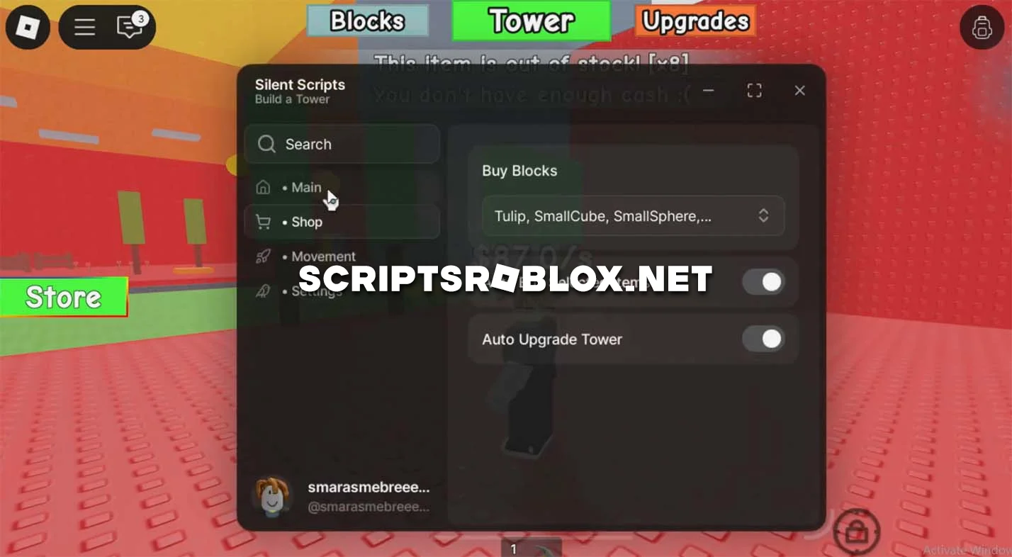 Build a Tower Script - Auto Upgrade, Auto Buy, Teleports & More