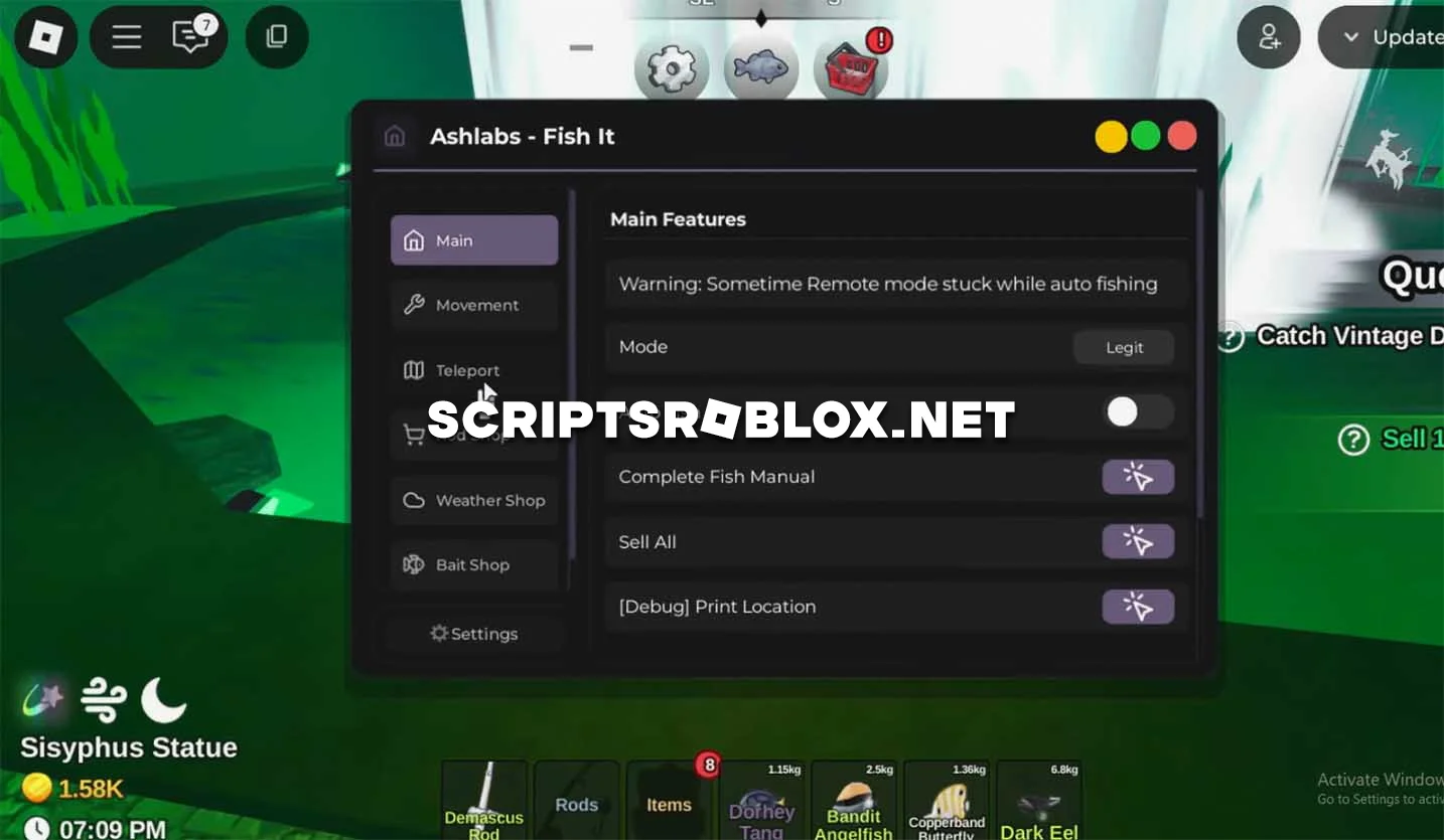 Fish It Script 2025 - Auto Fish, Sell All, Teleport & More Features