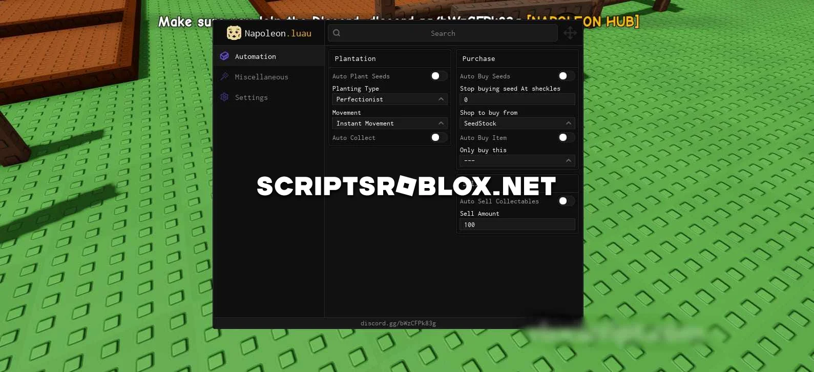 Grow a Garden Script (Napoleon Hub) - Auto Plant & More Features