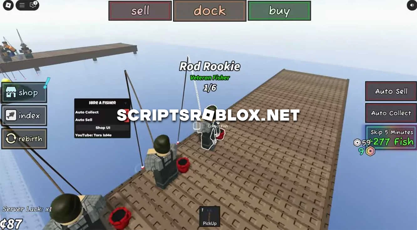 Roblox Hire a Fisher Script - Auto Sell, Auto Collect & Shop UI (2025)