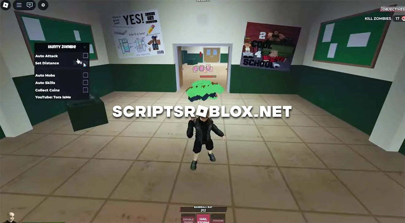 Hunty Zombie Script - Auto Attack, Kill Mobs, Collect Coins