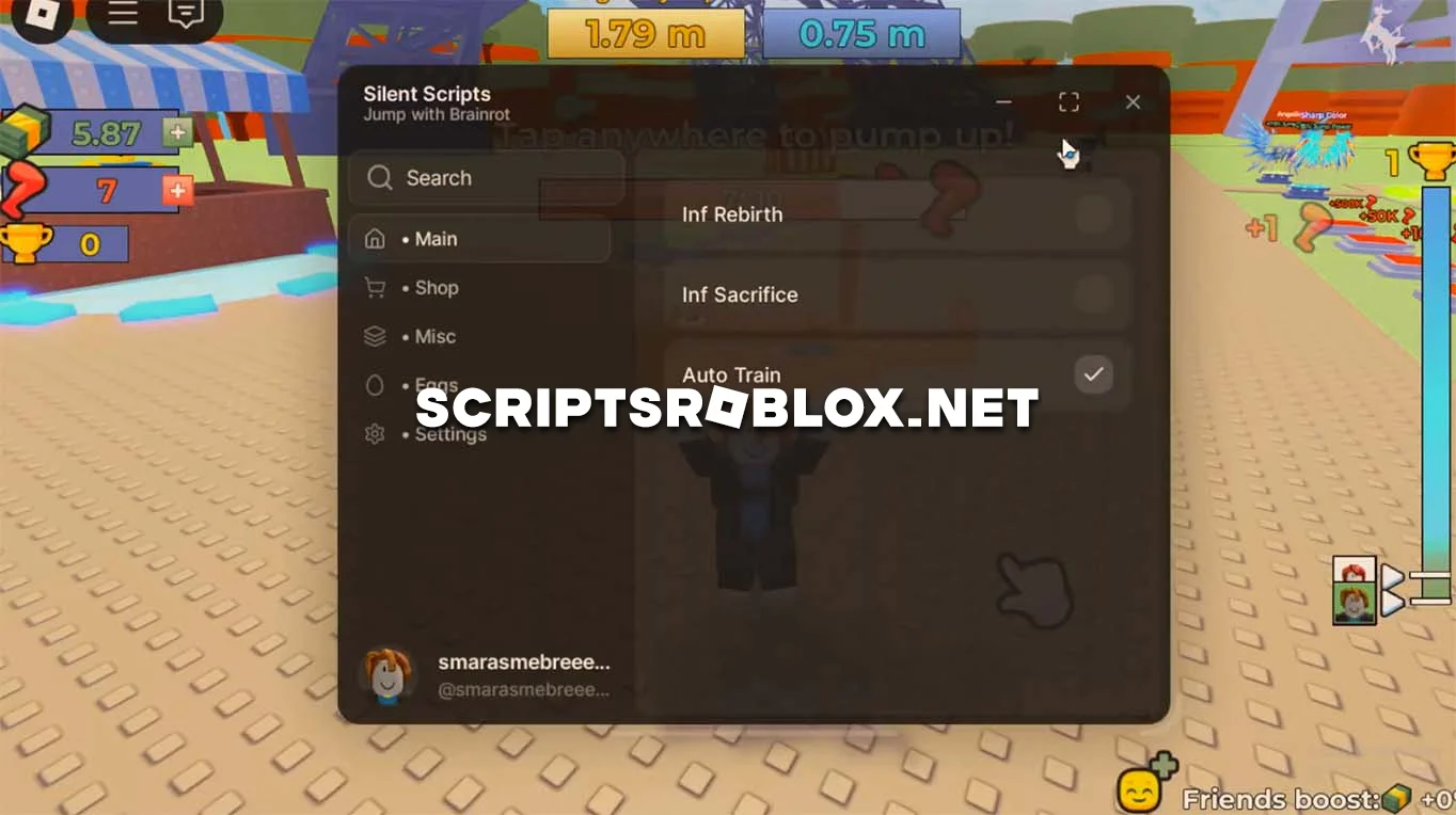 Roblox Jump with Brainrot Script GUI: Auto Train, Infinite Rebirth