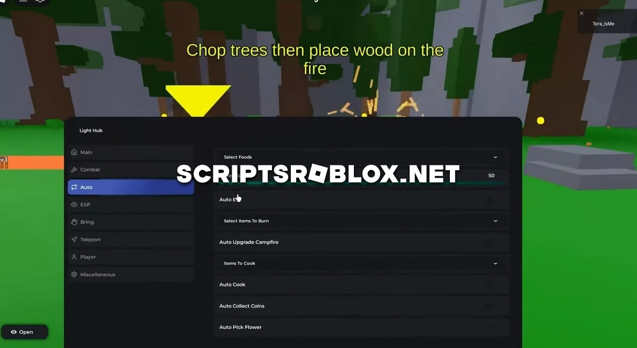 99 Nights in the Forest Script GUI - Light Hub (NO KEY)