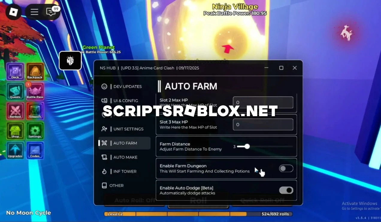 Anime Card Clash Script - Auto Farm, Auto Roll & More