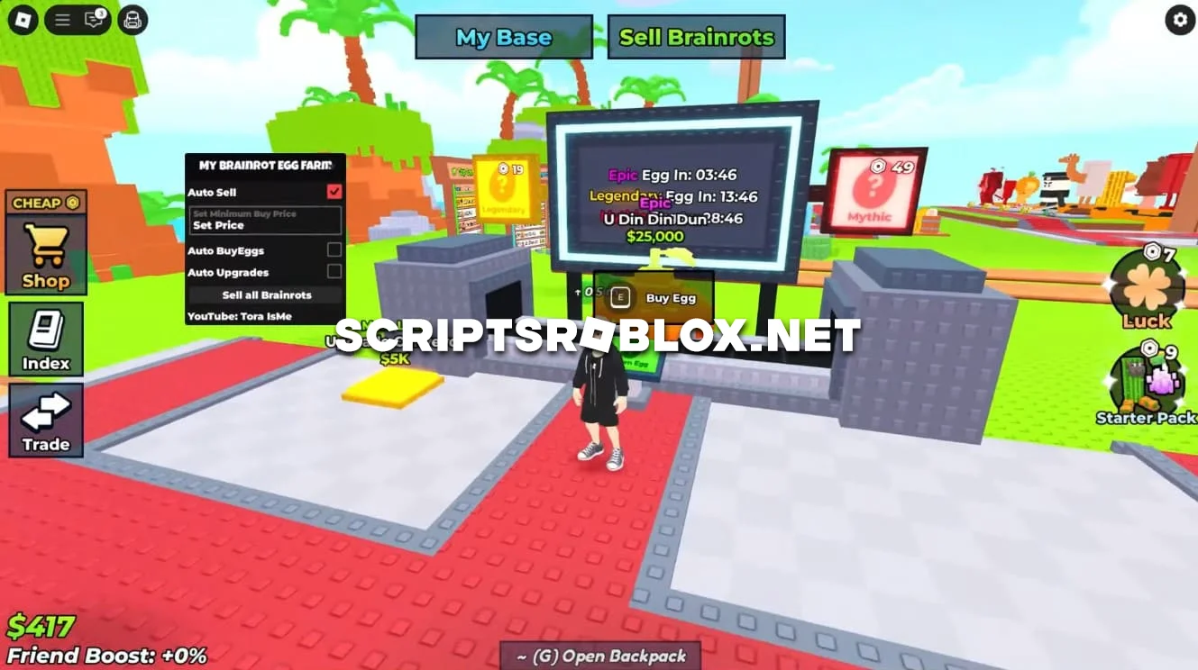 My Brainrot Egg Farm Script - Auto Sell, Auto Upgrades & More