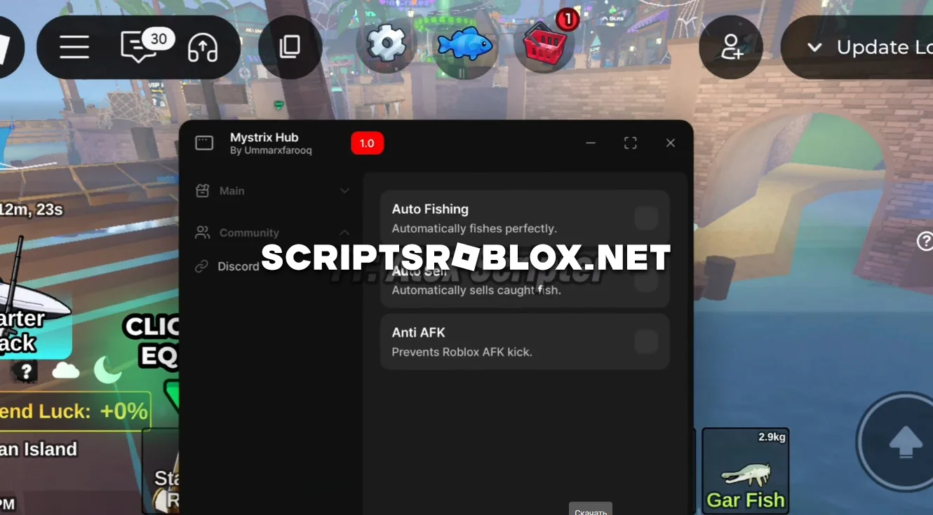 Fish It Script [Mystrix Hub] - Auto Fish, Auto Sell & More (NO KEY)