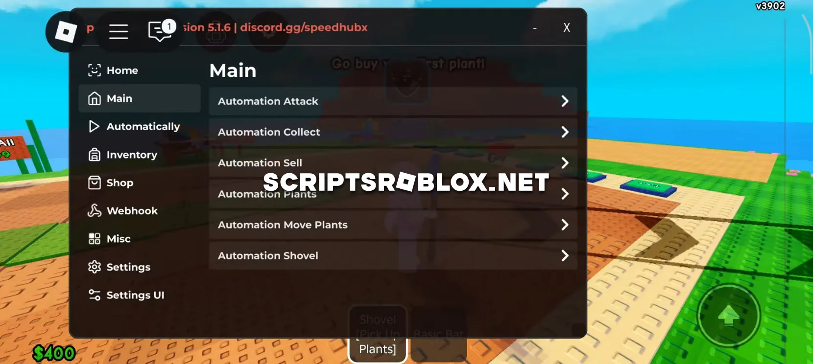 Plants Vs Brainrots Script (Speed Hub X) - Auto Farm GUI