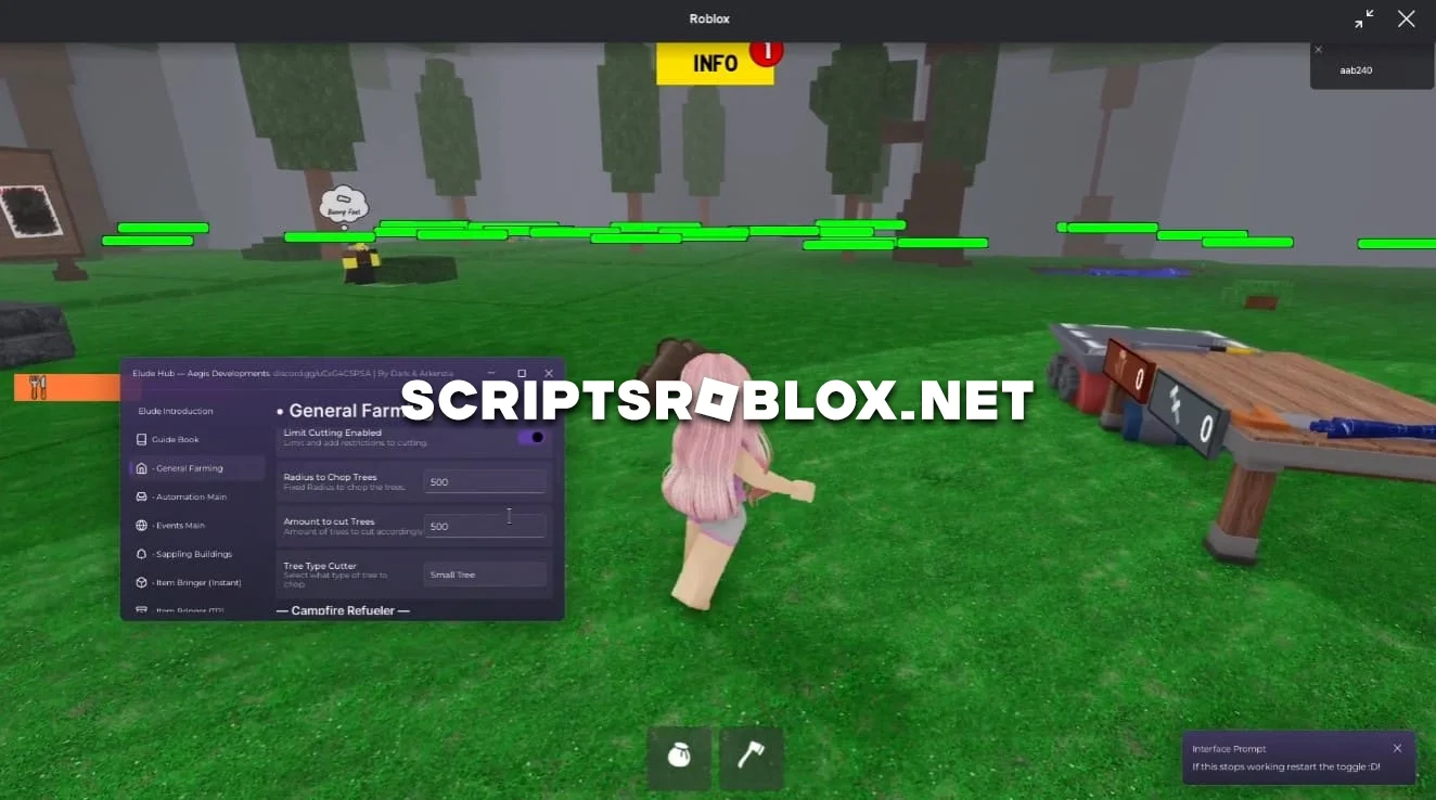 99 Nights in The Forest Keyless Script - Elude Hub (Auto Farm GUI)