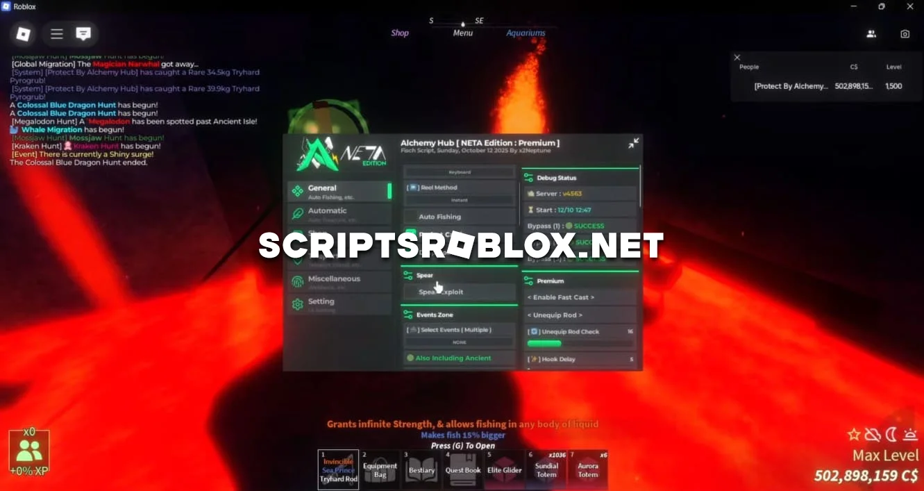 Free Fisch Script (Alchemy Hub) - Best Auto Farm, Perfect Catch & More