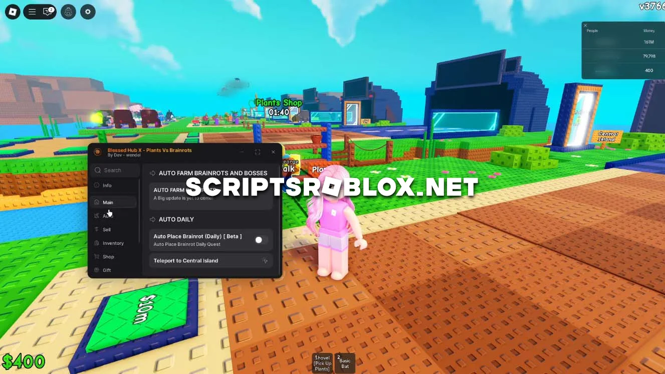 Plants Vs Brainrots Script (Blessed Hub X) - Auto Farm, Dupe & More