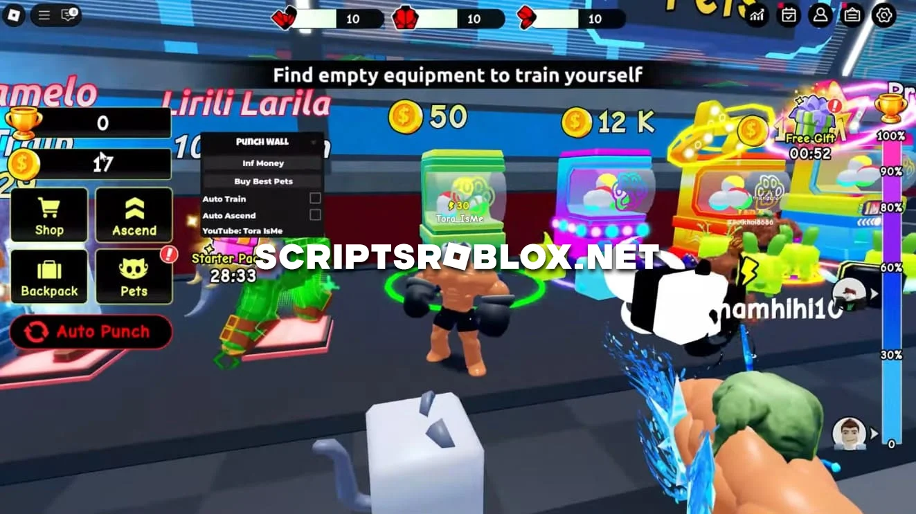 Punch Wall Script - Infinite Money, Auto Train & More