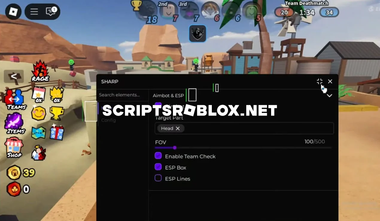 Roblox SHARP Script 2025 - Aimbot, ESP, FOV & More