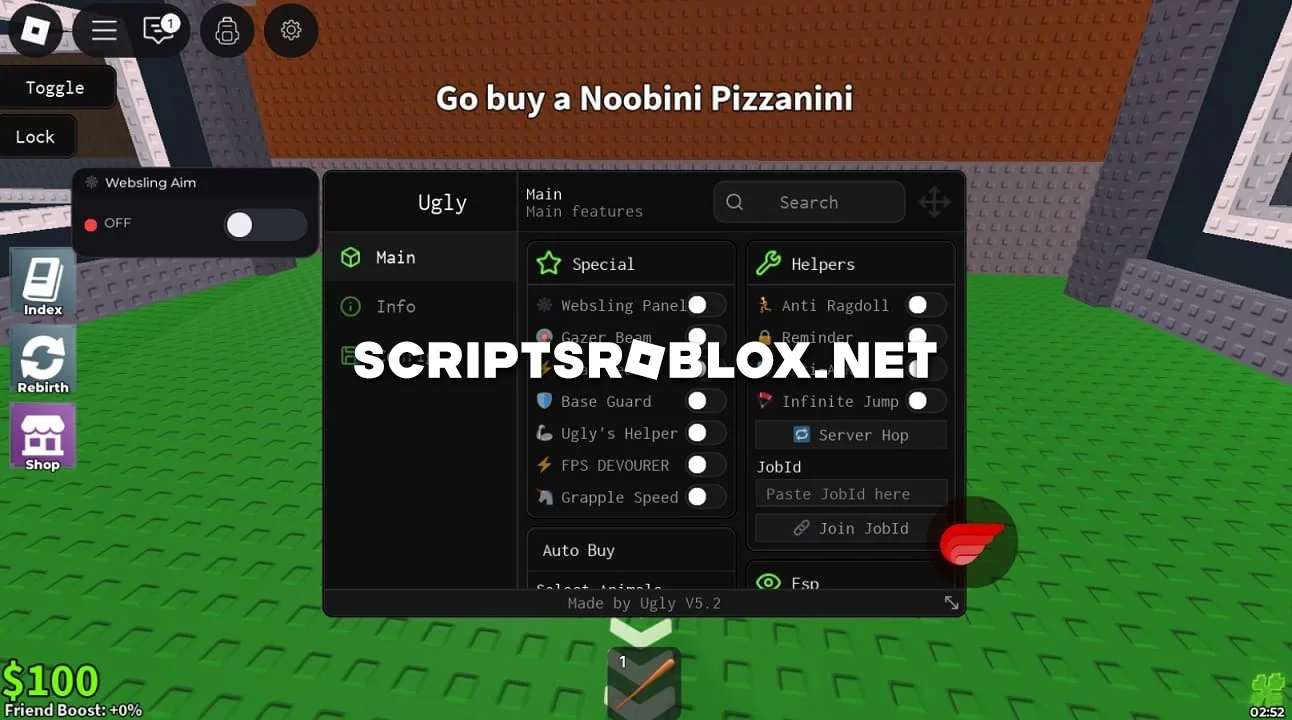 Steal a Brainrot Script Ugly - Steal Helper, Esp & More (NO KEY)