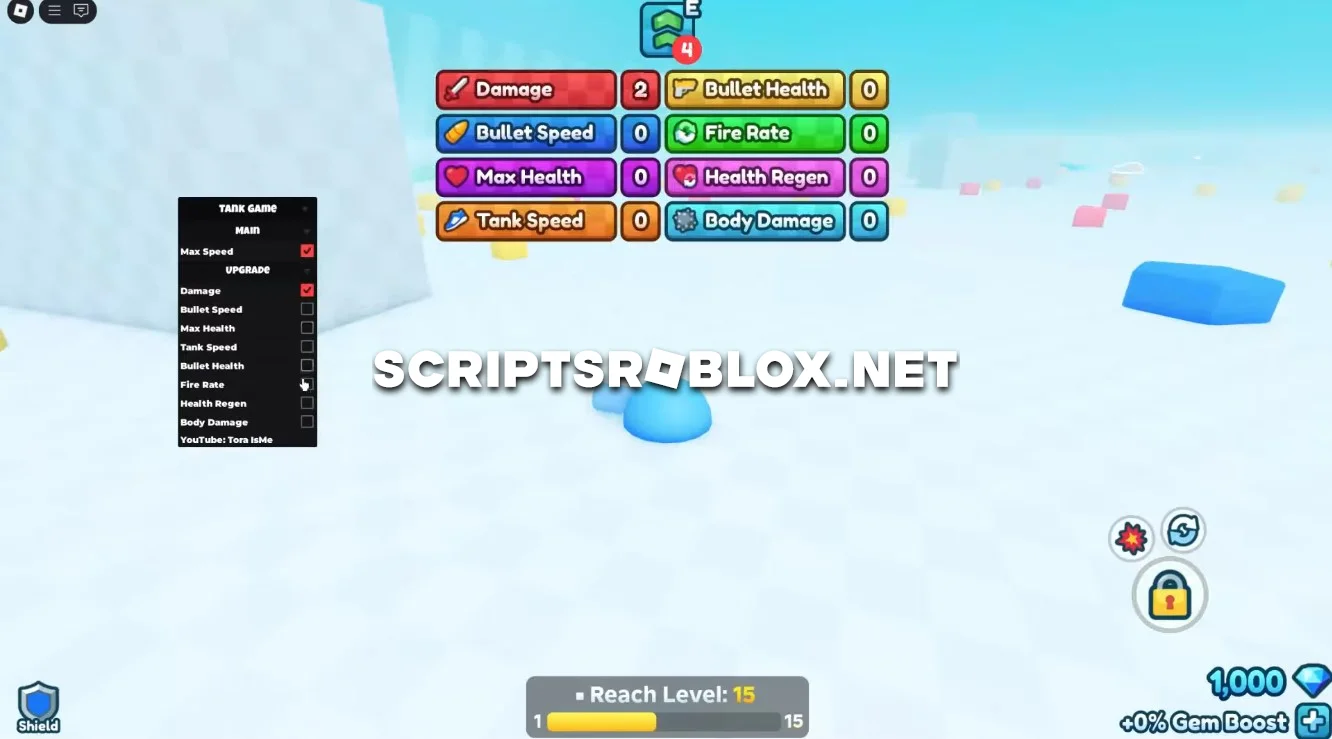 Tank Game Script - Upgrades, Max Tank Speed (NO KEY)