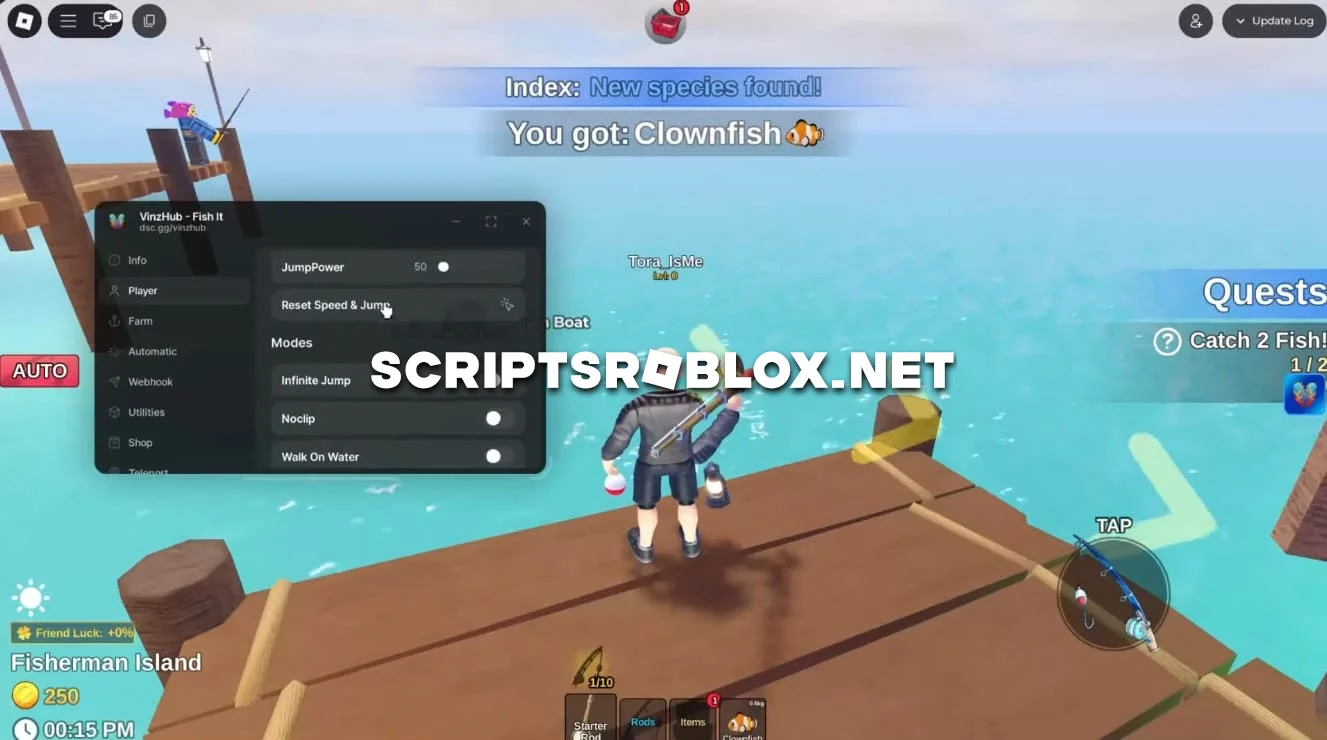 Fish It Script (Vinz Hub) - Instant Fishing, Anti Stuck & More (NO KEY)