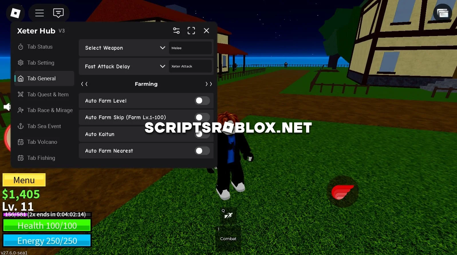 Blox Fruits Script [Xeter Hub] - Auto Farm, Max Level & More (NO KEY)