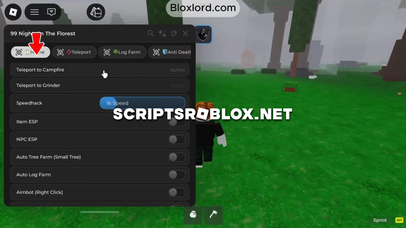 99 Nights in The Forest Script: Auto Log Farm, Teleports & More