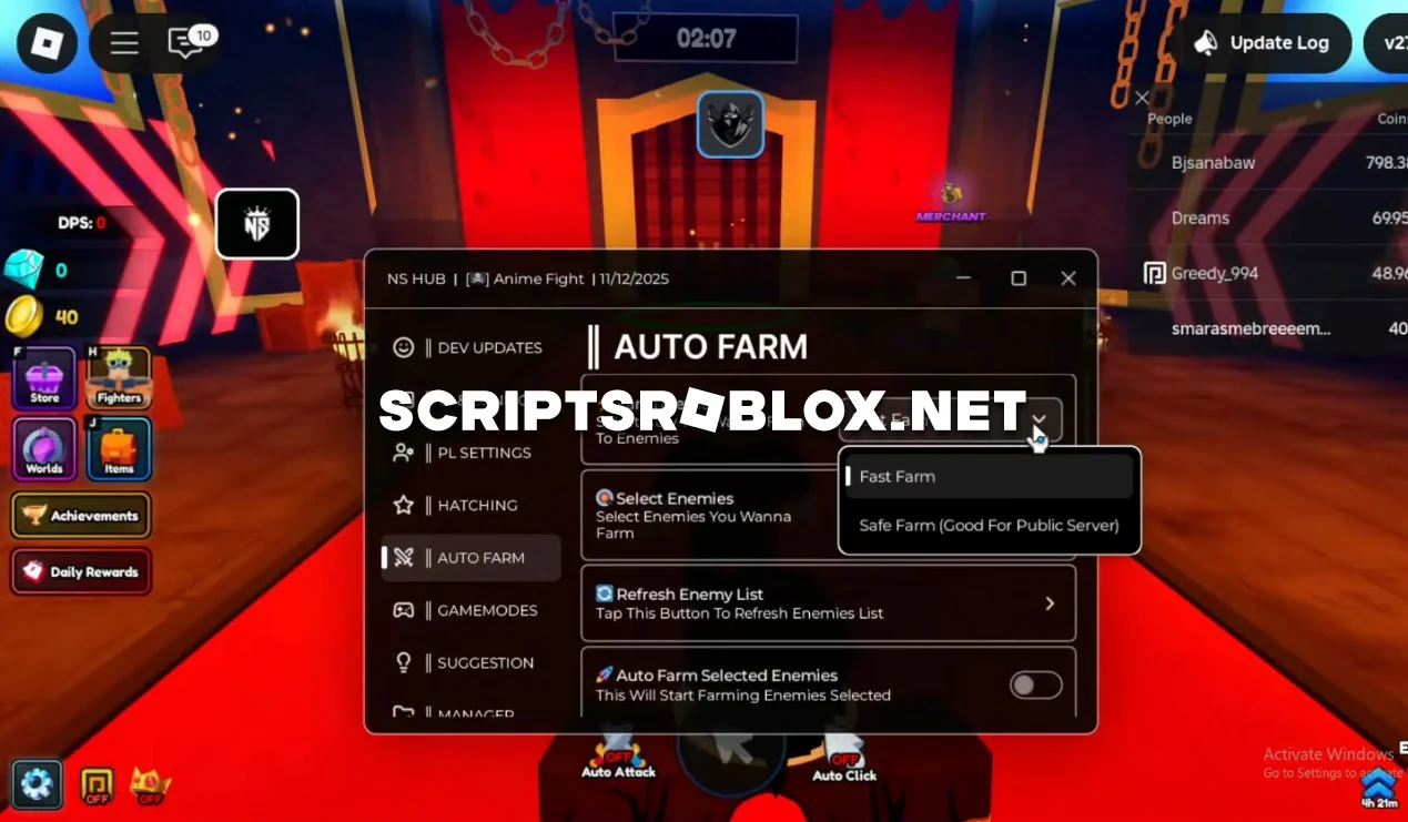 Anime Fight Script - Auto Farm, Teleports, Auto Hatch & More
