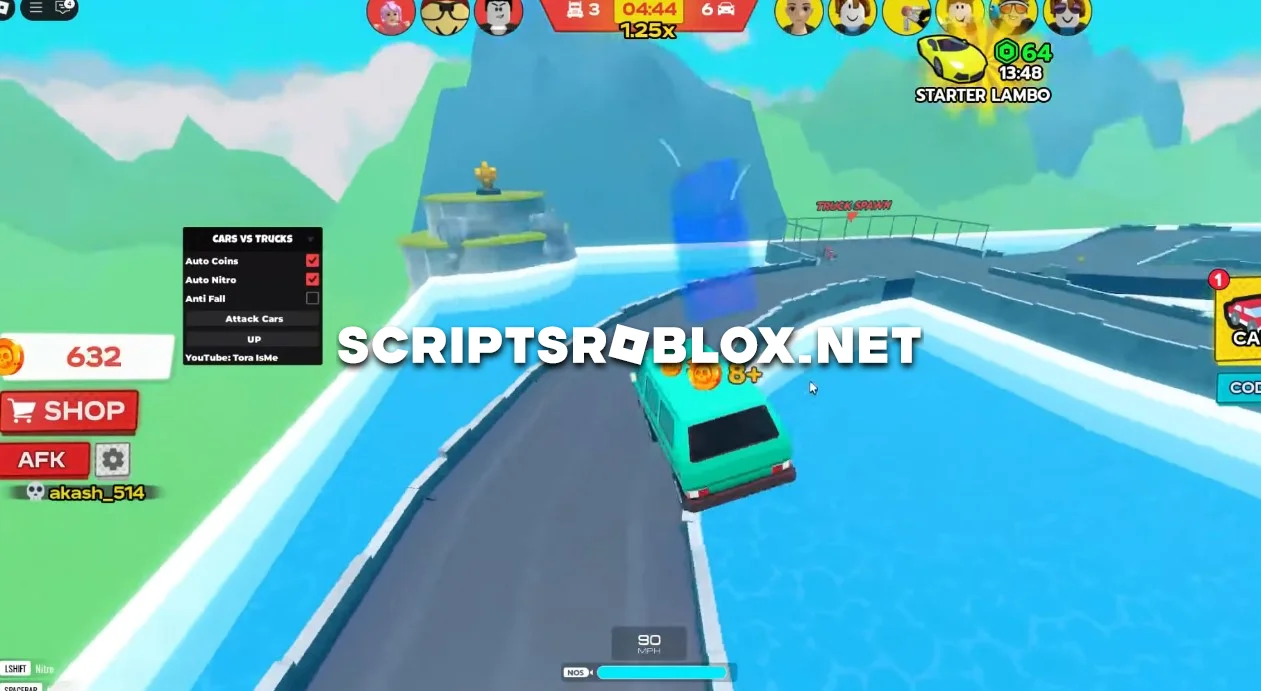 Cars vs Trucks Script - Auto Nitro, Fast Coins, Anti Fall & More