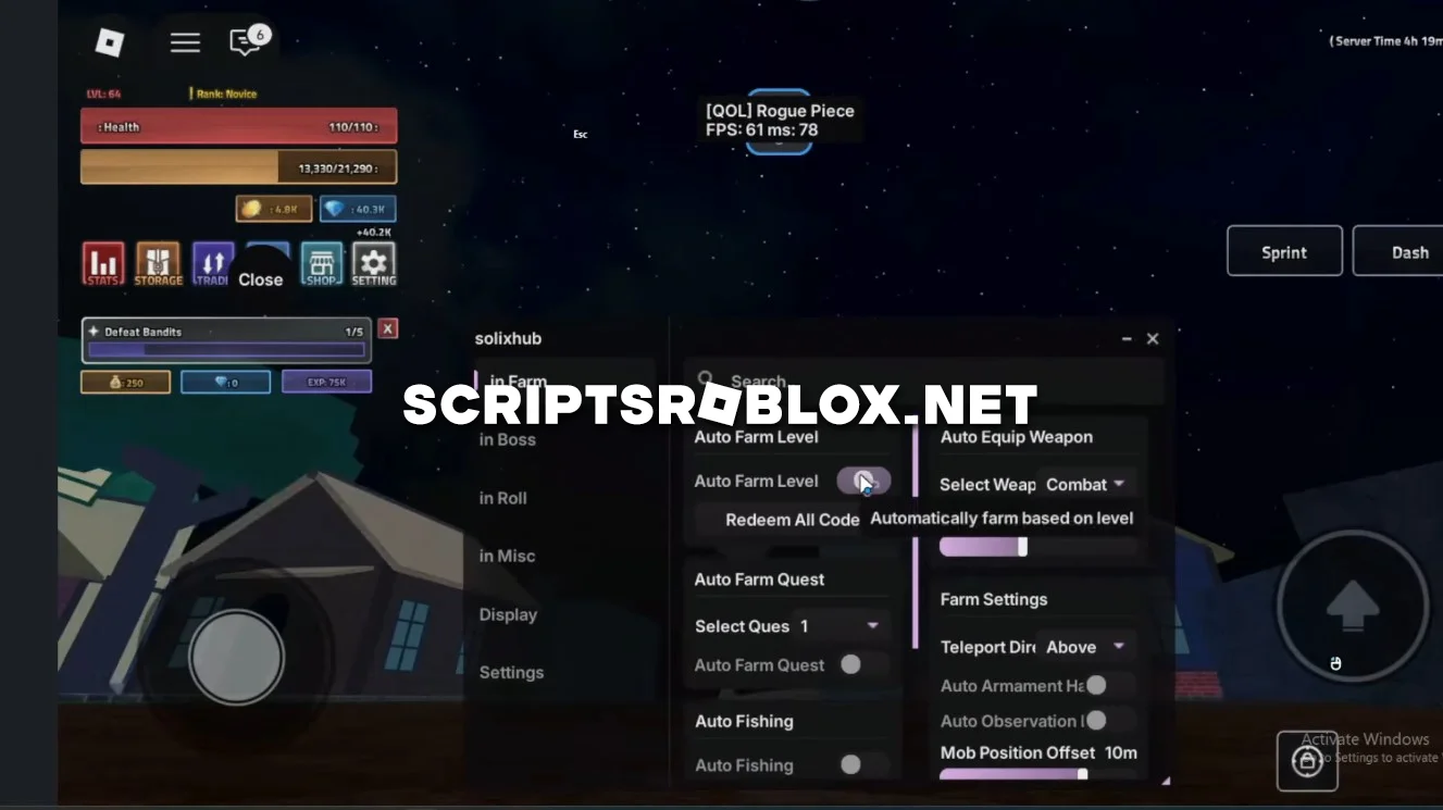 Roblox Rogue Piece Script - Auto Farm, Auto Attack & More